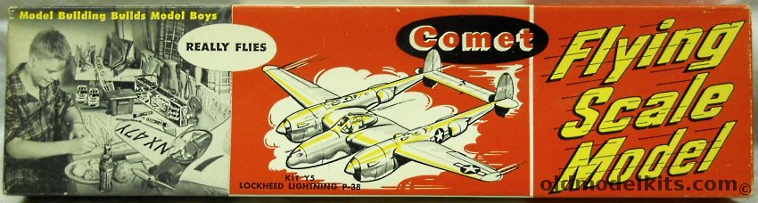Comet P-38 Lightning - 34 Inches Wingspan - Coca-Cola Bottle Issue, Y5-129 plastic model kit